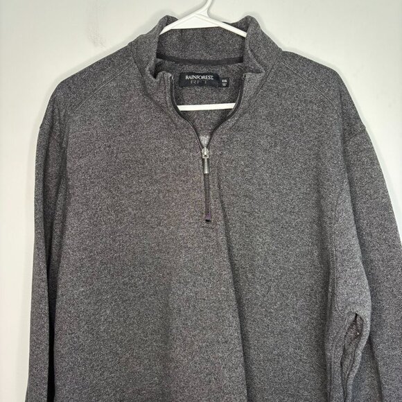 RAINFOREST RFT 1/4 Zip Mens XXL Fleece Lined Long Sleeve Dark Gray - Picture 1 of 6